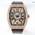 Super Clone Franck Muller Vanguard V45 Yacht Roségold Diamantbesatz 44×54 mm
