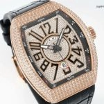 Super Clone Franck Muller Vanguard V45 Yacht Roségold Diamantbesatz 44×54 mm