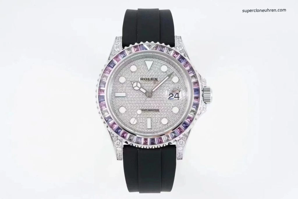 Premium Replica Uhr Rolex Yacht-Master M226679TBR mit Rainbow-Lünette und Diamantbesatz 42mm