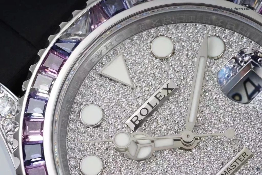 Premium Replica Uhr Rolex Yacht-Master M226679TBR mit Rainbow-Lünette und Diamantbesatz 42mm