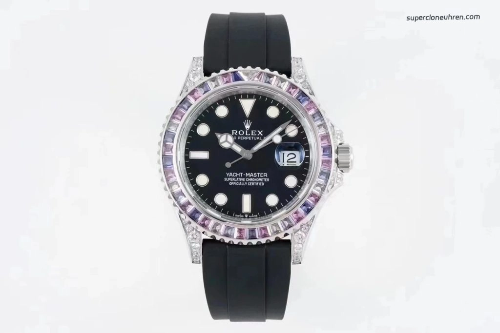 Premium Replica Uhr Rolex Yacht-Master M226679TBR mit Rainbow-Lünette und Diamantbesatz 42mm