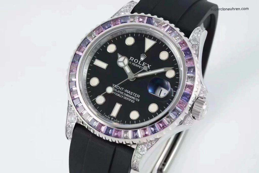 Premium Replica Uhr Rolex Yacht-Master M226679TBR mit Rainbow-Lünette und Diamantbesatz 42mm