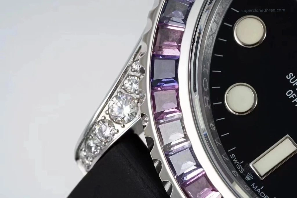 Premium Replica Uhr Rolex Yacht-Master M226679TBR mit Rainbow-Lünette und Diamantbesatz 42mm