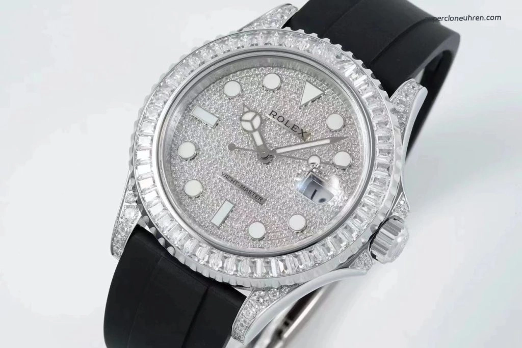 Premium Replica Uhr Rolex Yacht-Master M226679TBR-0001 mit Diamantbesatz und Oysterflex 42mm