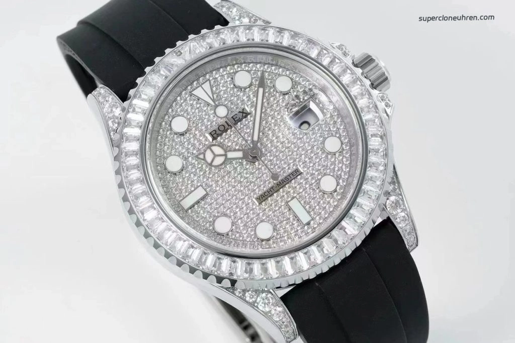 Premium Replica Uhr Rolex Yacht-Master M226679TBR-0001 mit Diamantbesatz und Oysterflex 42mm