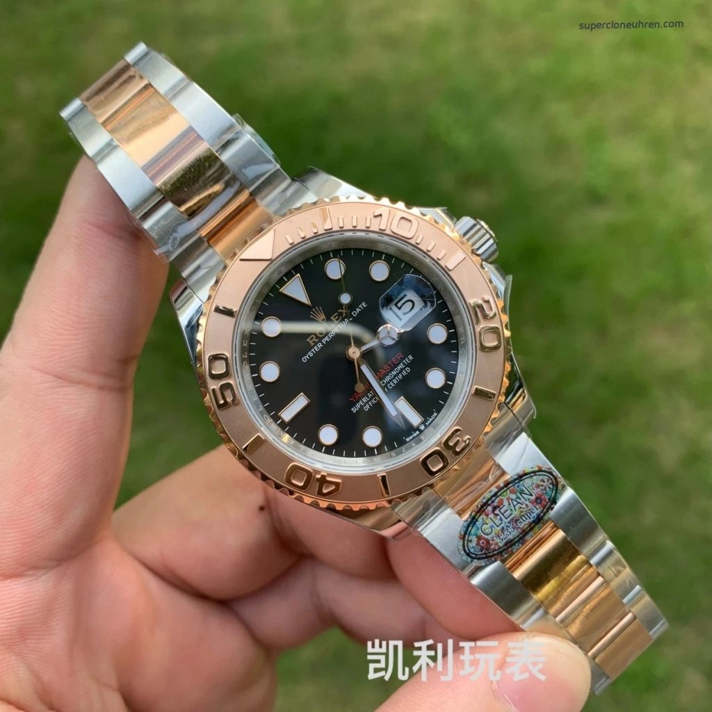1:1 Super Clone Uhr Rolex Yacht-Master 126621 Bicolor mit schwarzem Zifferblatt 40 mm