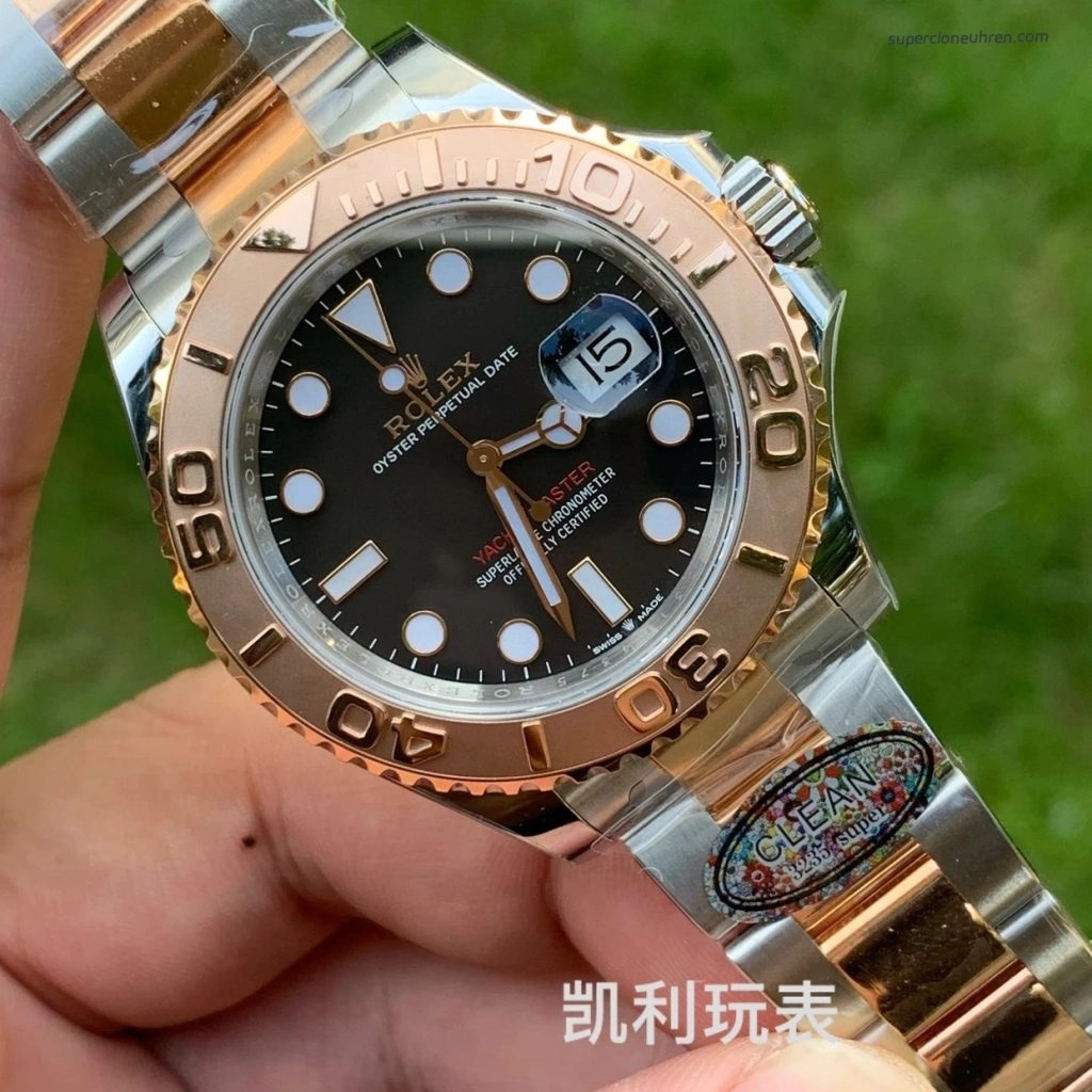 1:1 Super Clone Uhr Rolex Yacht-Master 126621 Bicolor mit schwarzem Zifferblatt 40 mm