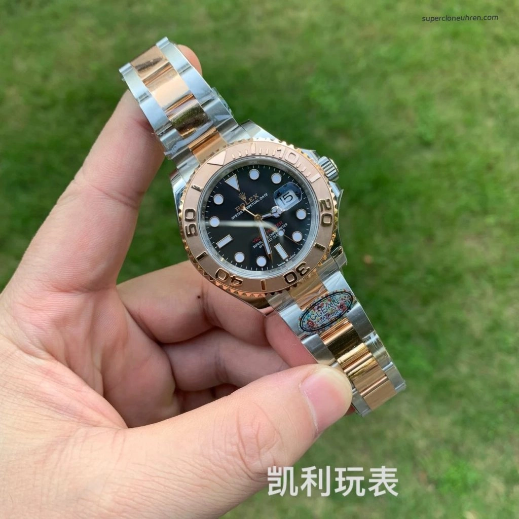 1:1 Super Clone Uhr Rolex Yacht-Master 126621 Bicolor mit schwarzem Zifferblatt 40 mm