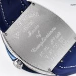1:1 Super Clone Uhr Franck Muller Vanguard Yachting V45 blaues Zifferblatt mit Diamantbesatz 44mm