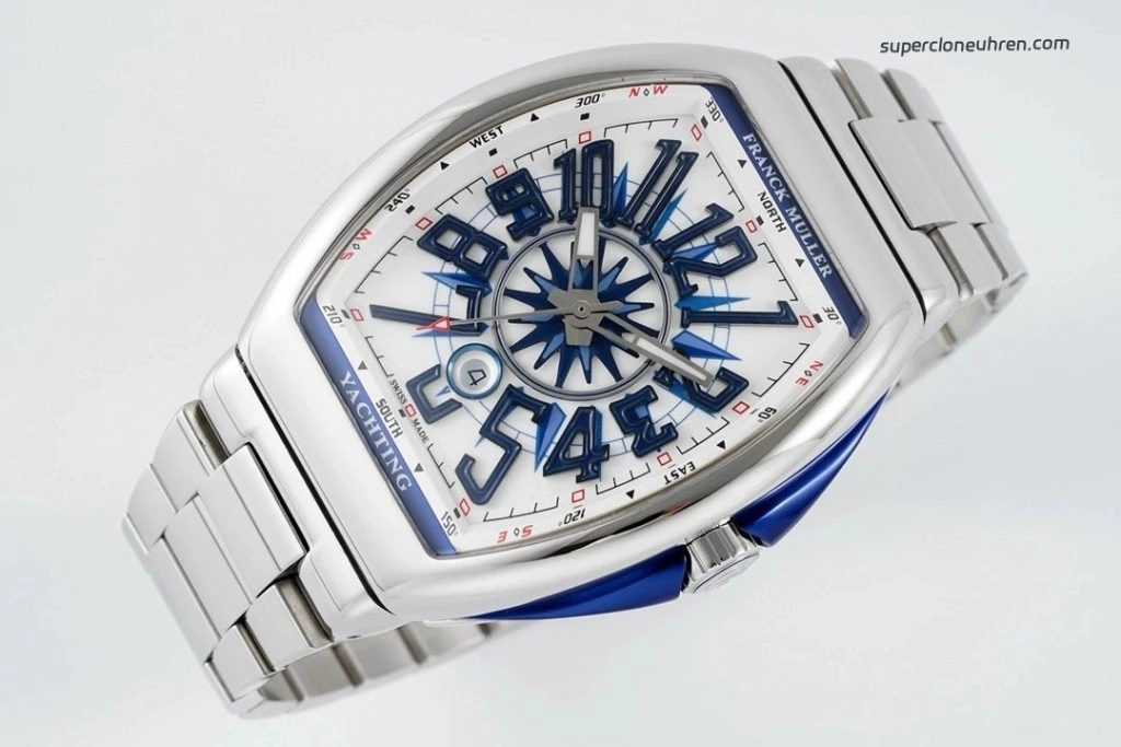 Super Clone Franck Muller Vanguard Yachting V45 mit Edelstahlband 44 mm