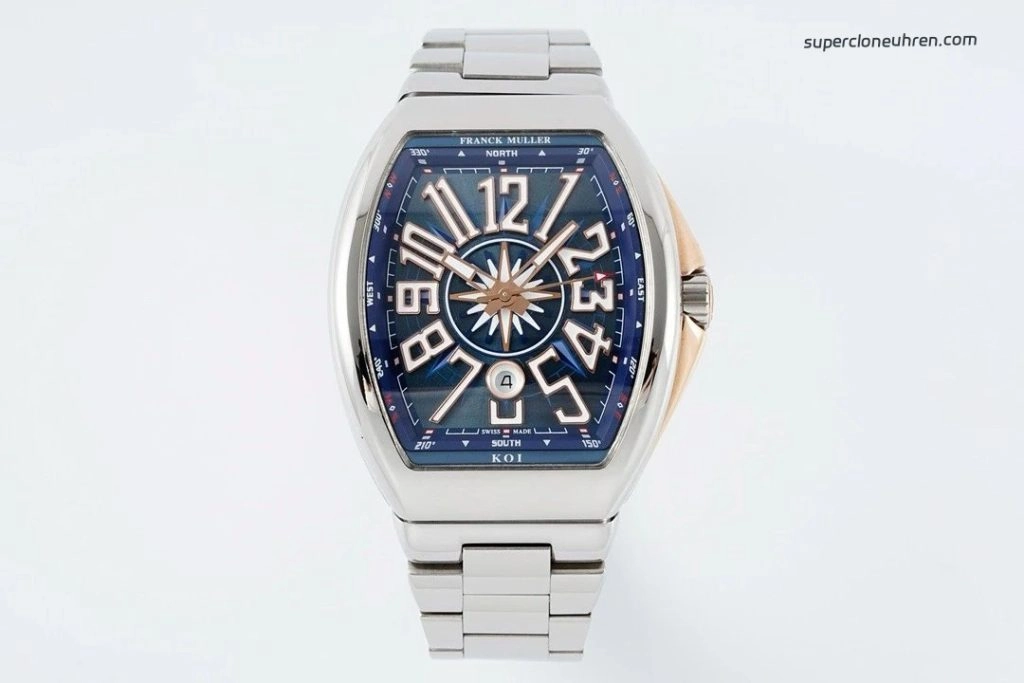 Premium Replica Uhr Franck Muller Vanguard Yachting V45 Bicolor mit Stahlarmband 45 mm