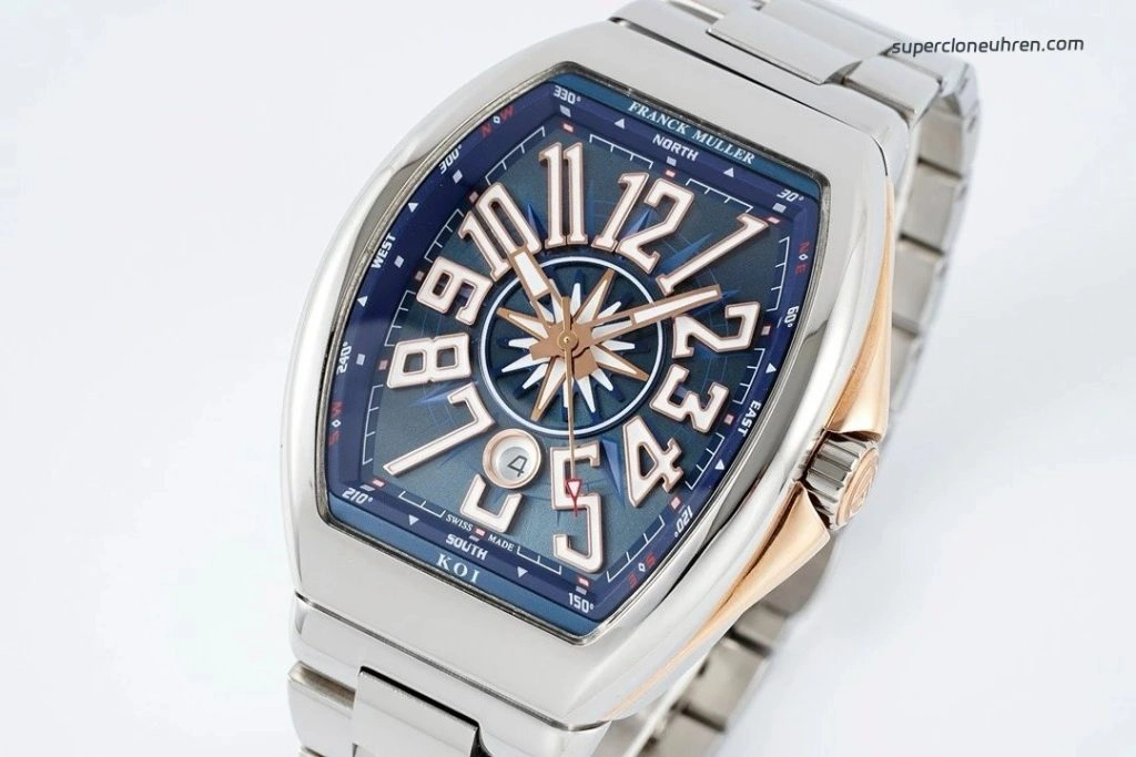 Premium Replica Uhr Franck Muller Vanguard Yachting V45 Bicolor mit Stahlarmband 45 mm