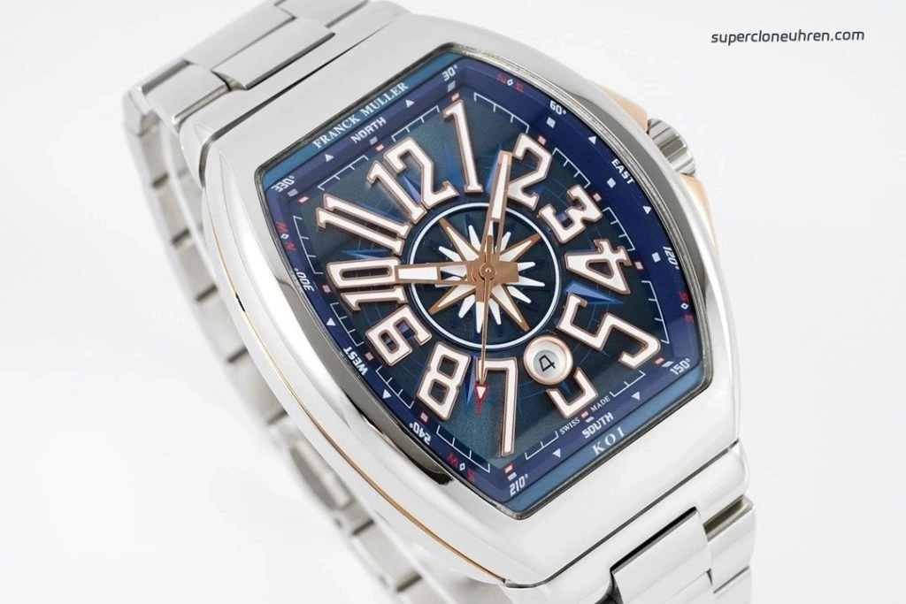 Premium Replica Uhr Franck Muller Vanguard Yachting V45 Bicolor mit Stahlarmband 45 mm