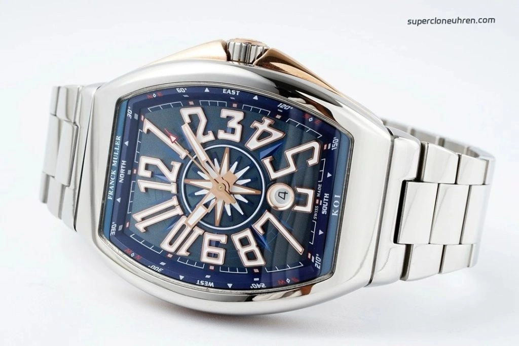 Premium Replica Uhr Franck Muller Vanguard Yachting V45 Bicolor mit Stahlarmband 45 mm