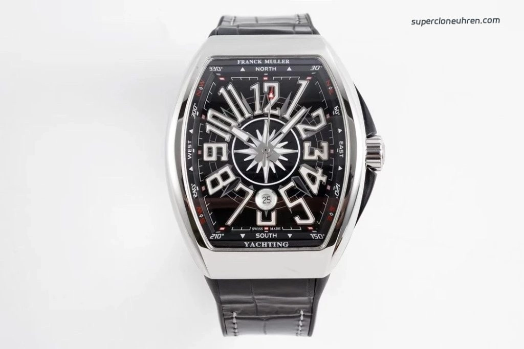 Super Clone Franck Muller Vanguard Yachting V45 polierter Edelstahl 45 mm