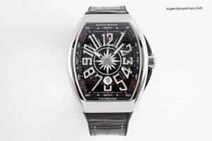 1:1 Super Clone Uhr Franck Muller Vanguard Yachting V 45 SC DT Blaues Zifferblatt 45mm