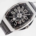 Super Clone Franck Muller Vanguard Yachting V45 polierter Edelstahl 45 mm