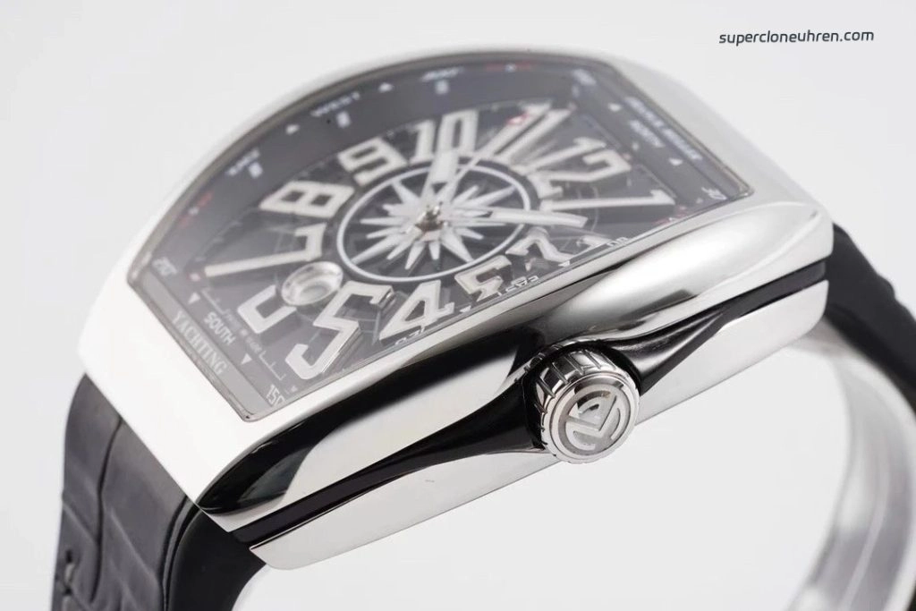 Super Clone Franck Muller Vanguard Yachting V45 polierter Edelstahl 45 mm