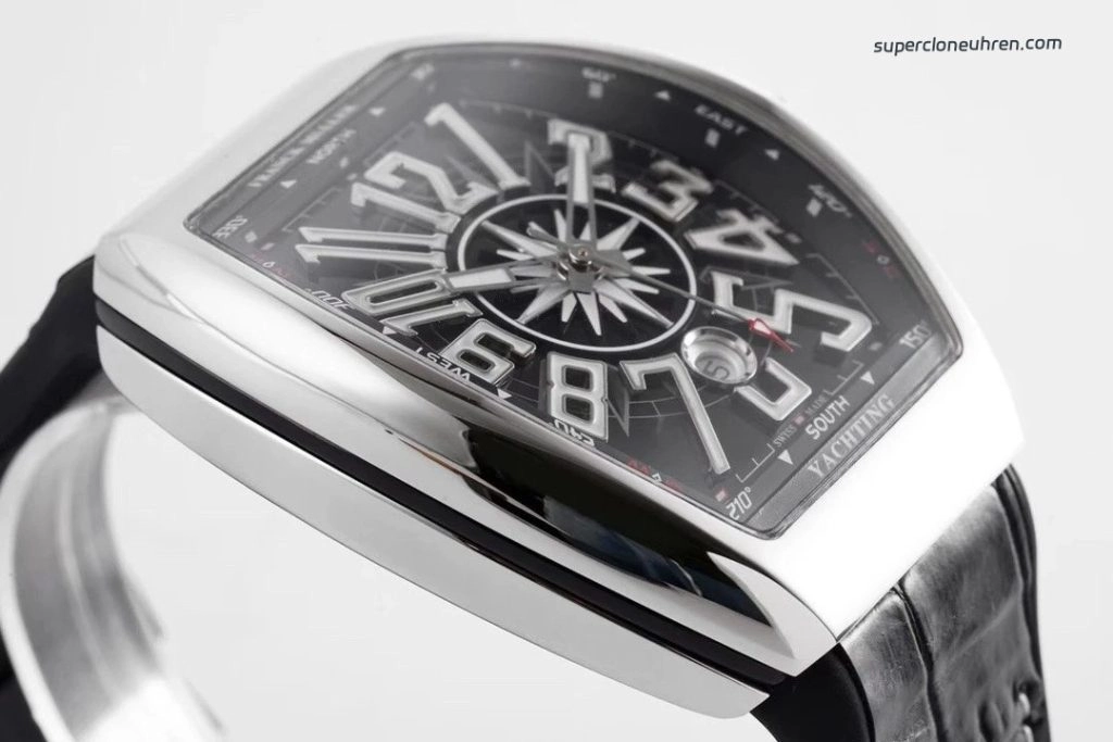 Super Clone Franck Muller Vanguard Yachting V45 polierter Edelstahl 45 mm