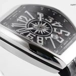 Super Clone Franck Muller Vanguard Yachting V45 polierter Edelstahl 45 mm