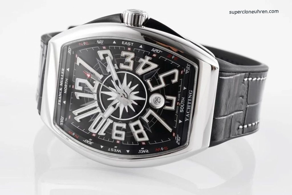 Super Clone Franck Muller Vanguard Yachting V45 polierter Edelstahl 45 mm