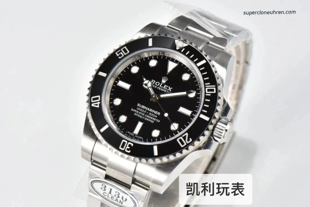 1:1 Super Clone Uhr Rolex Submariner 114060-0002 Schwarzes Zifferblatt ohne Datum 40mm