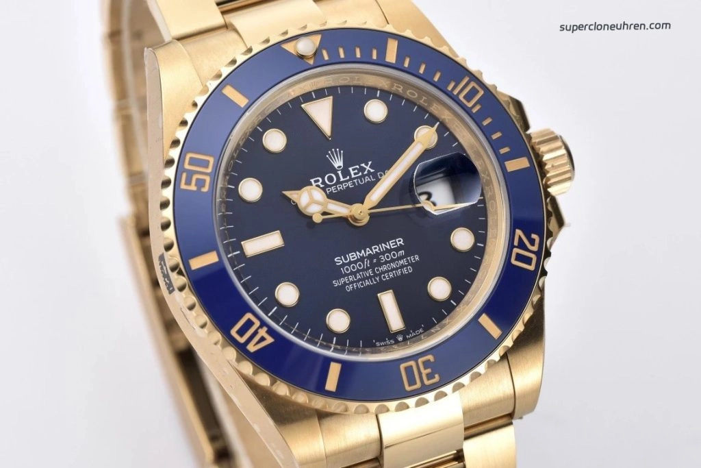 Super Clone Rolex Submariner 126618LB Vollgold Blau 41mm