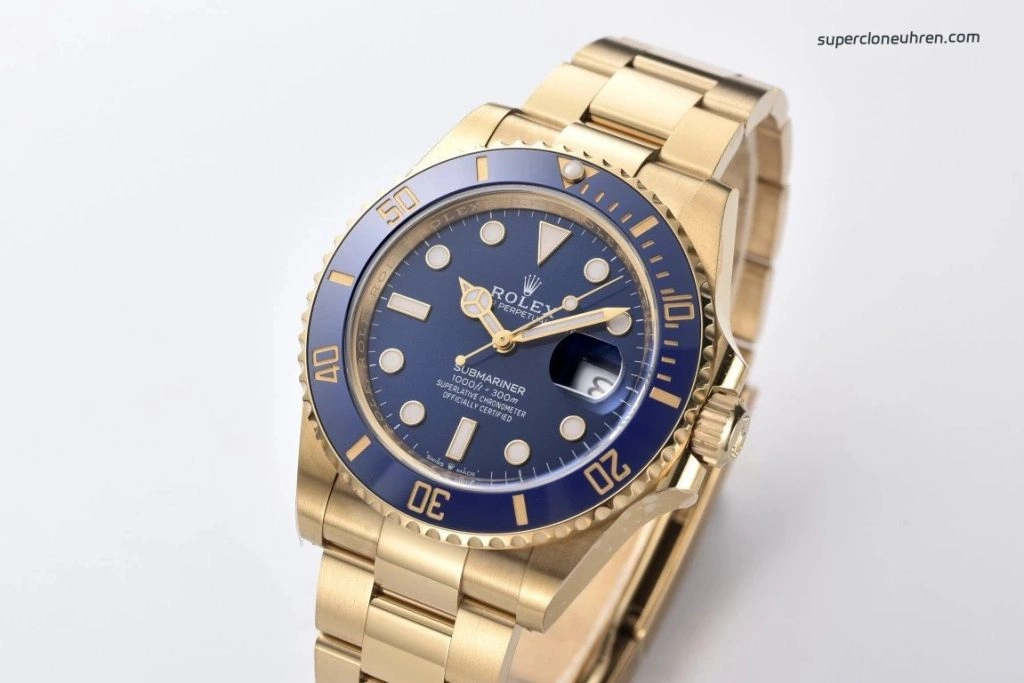 Super Clone Rolex Submariner 126618LB Vollgold Blau 41mm