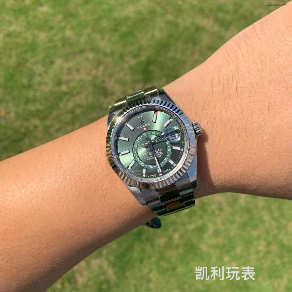Premium Replica Uhr Rolex Sky-Dweller m336934-0001 mit mintgrünem Zifferblatt 42mm