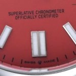 Super Clone Rolex Oyster Perpetual m124300-0007 mit rotem Zifferblatt und Edelstahlband 41mm
