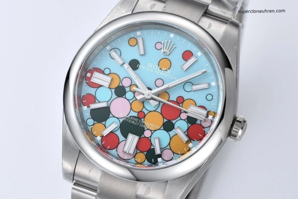 Premium Replica Uhr Rolex Oyster Perpetual 124300-0008 mit Ballon-Zifferblatt 41mm