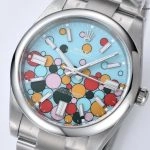 Premium Replica Uhr Rolex Oyster Perpetual 124300-0008 mit Ballon-Zifferblatt 41mm