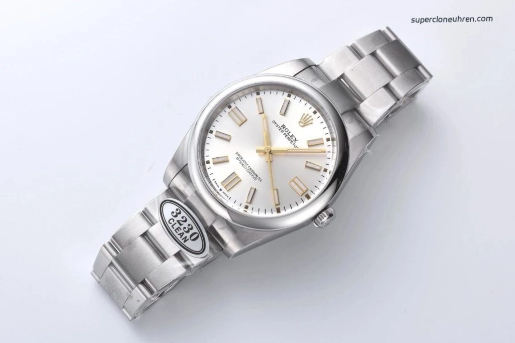 Super Clone Rolex Oyster Perpetual 124300 mit goldfarbenen Zeigern 41mm