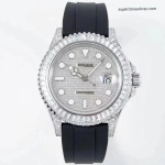 Premium Replica Uhr Rolex Yacht-Master M226679TBR-0001 mit Diamantbesatz und Oysterflex 42mm