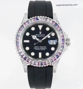 Premium Replica Uhr Rolex Yacht-Master M226679TBR mit Rainbow-Lünette und Diamantbesatz 42mm
