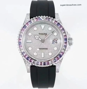 Premium Replica Uhr Rolex Yacht-Master M226679TBR mit Rainbow-Lünette und Diamantbesatz 42mm