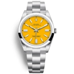 Super Clone Rolex Oyster Perpetual m124300-0004 mit gelbem Zifferblatt 41 mm