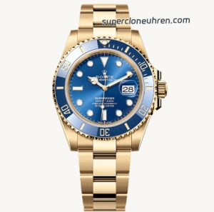 Super Clone Rolex Submariner 126618LB Vollgold Blau 41mm