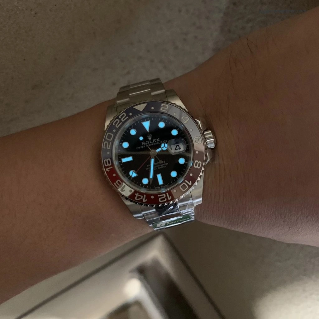 Super Clone Rolex GMT-Master II 126710BLRO-0002 Pepsi-Lünette Oyster-Band 40 mm