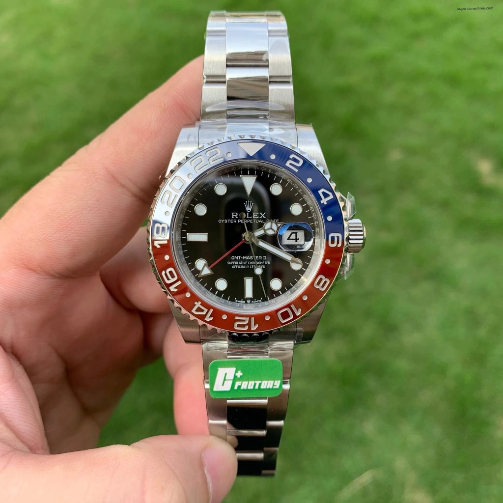 Super Clone Rolex GMT-Master II 126710BLRO-0002 Pepsi-Lünette Oyster-Band 40 mm