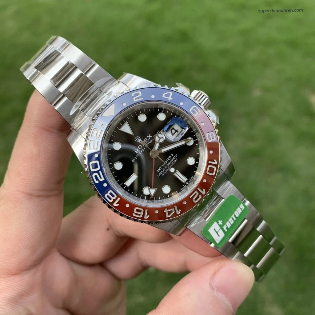 Super Clone Rolex GMT-Master II 126710BLRO-0002 Pepsi-Lünette Oyster-Band 40 mm