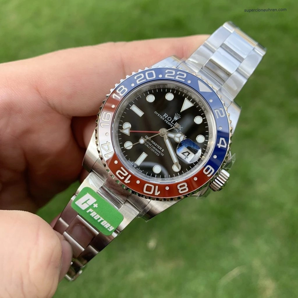 Super Clone Rolex GMT-Master II 126710BLRO-0002 Pepsi-Lünette Oyster-Band 40 mm