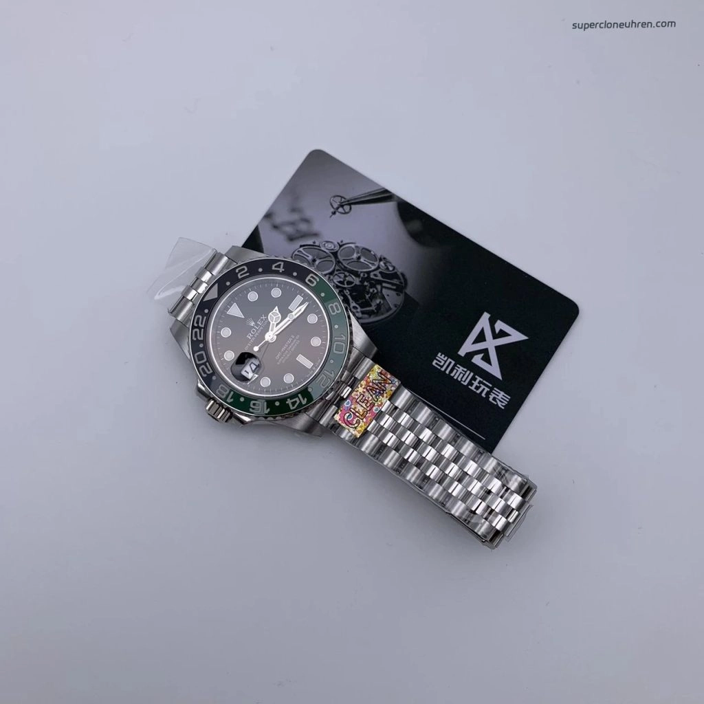 Super Clone Rolex GMT-Master II m126720vtnr-0002 mit grün-schwarzer Lünette und Jubilee-Band 40mm