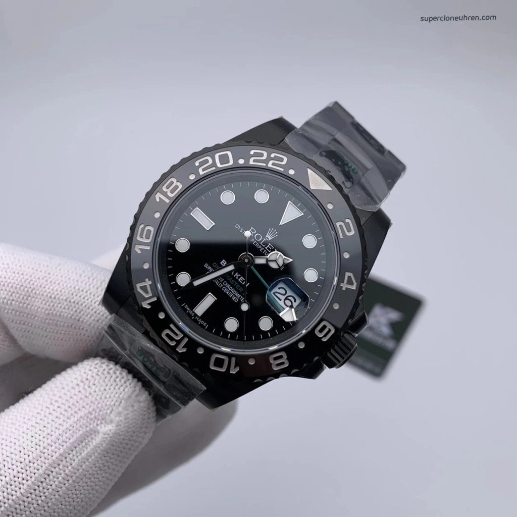Premium Replica Uhr Rolex GMT-Master II 116710LN PVD-Carbonschwarz mit grünem Zeiger 40mm