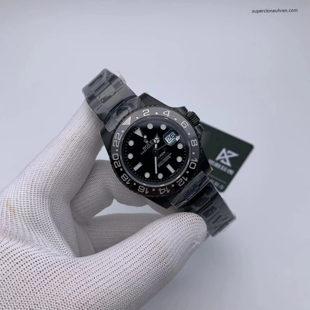 Premium Replica Uhr Rolex GMT-Master II 116710LN PVD-Carbonschwarz mit grünem Zeiger 40mm