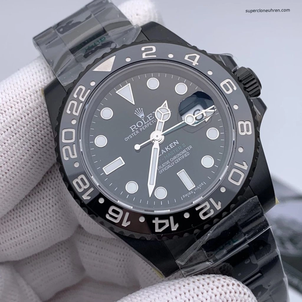 Premium Replica Uhr Rolex GMT-Master II 116710LN PVD-Carbonschwarz mit grünem Zeiger 40mm
