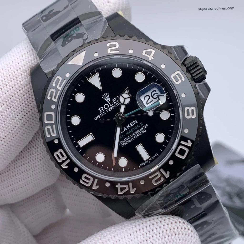 Premium Replica Uhr Rolex GMT-Master II 116710LN PVD-Carbonschwarz mit grünem Zeiger 40mm