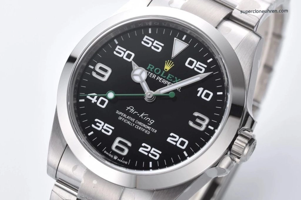 Super Clone Rolex Air-King M126900-0001 schwarzes Zifferblatt 40mm