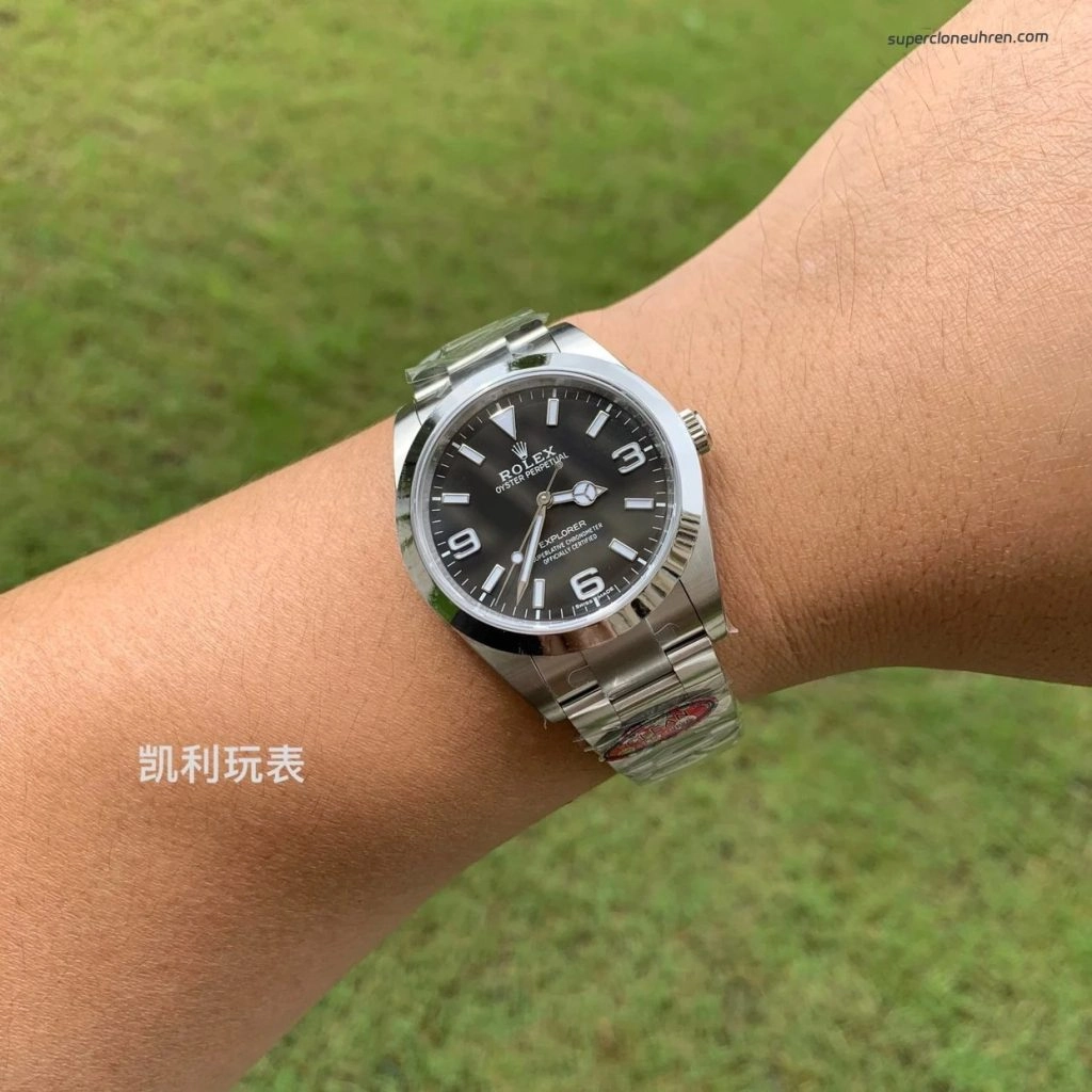 Super Clone Rolex Explorer m214270-0003 schwarzes Zifferblatt Edelstahlband 39 mm