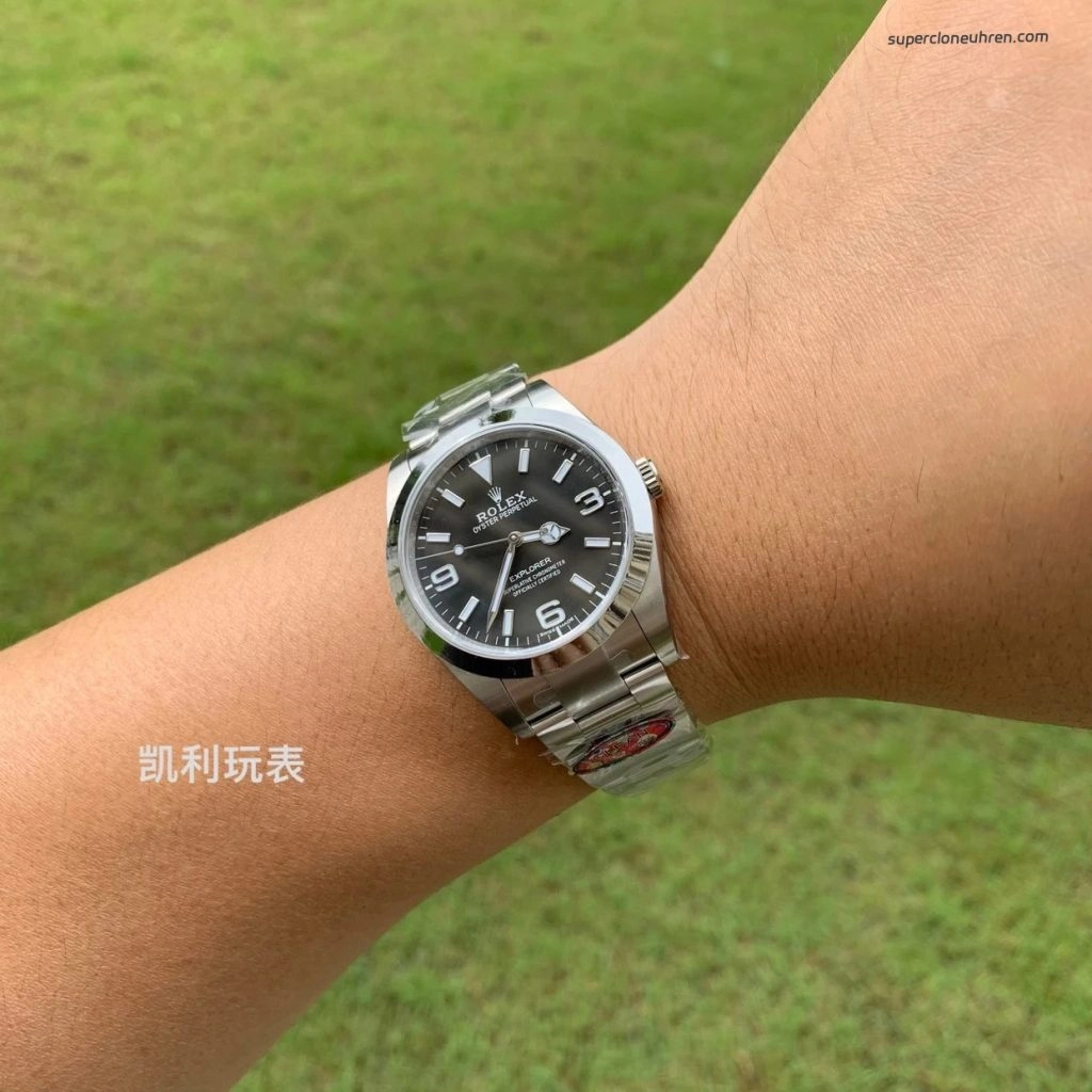 Super Clone Rolex Explorer m214270-0003 schwarzes Zifferblatt Edelstahlband 39 mm